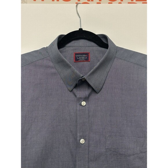 UNTUCKit Shirt Mens 2XL Blue Wrinkle Free Relaxed Fit Pio Cesare Button Down EUC - Picture 3 of 13